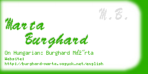 marta burghard business card